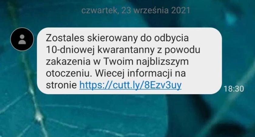 Fałszywy sms o kwarantannie