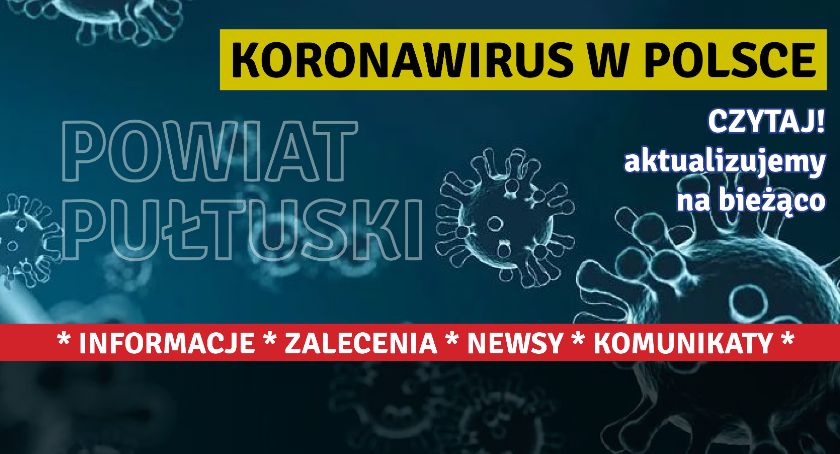 Brak nowych zakażeń w powiecie pułtuskim - raport MZ