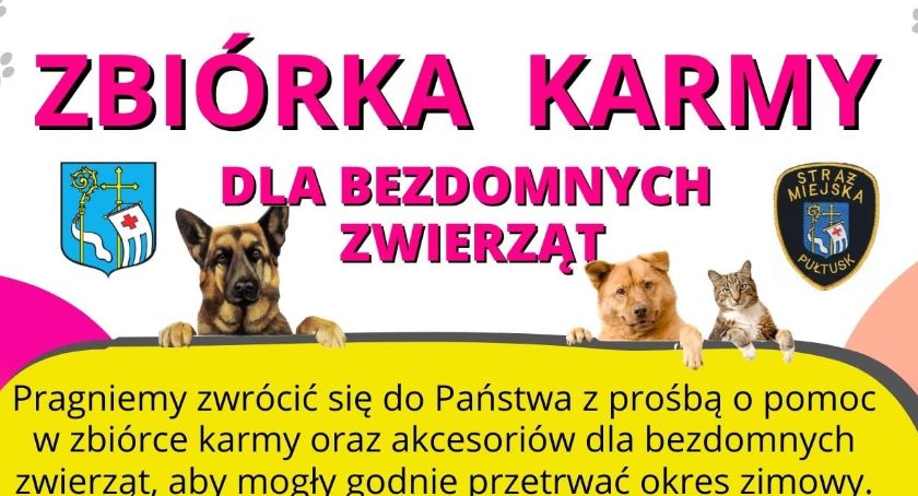 Zachęcamy do wsparcia zbiórki karmy i akcesoriów dla bezdomnych zwierząt