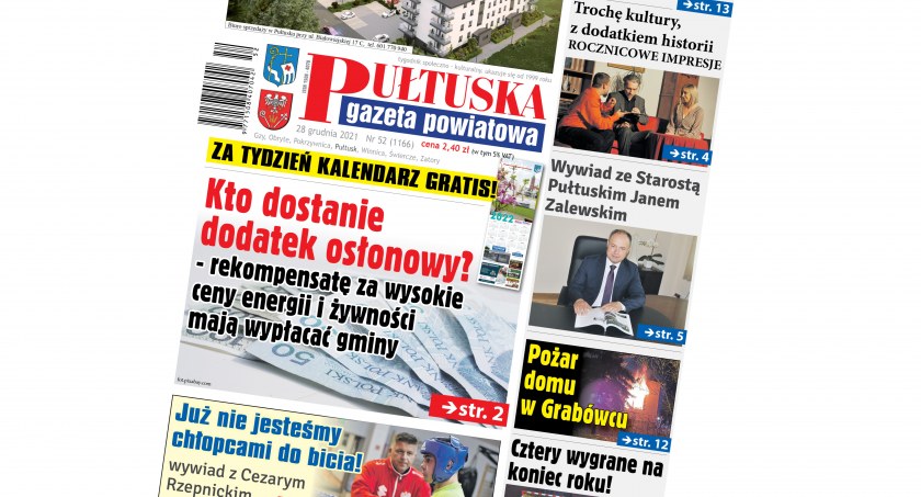 W ostatnim numerze Pułtuskiej Gazety Powiatowej w 2021 roku
