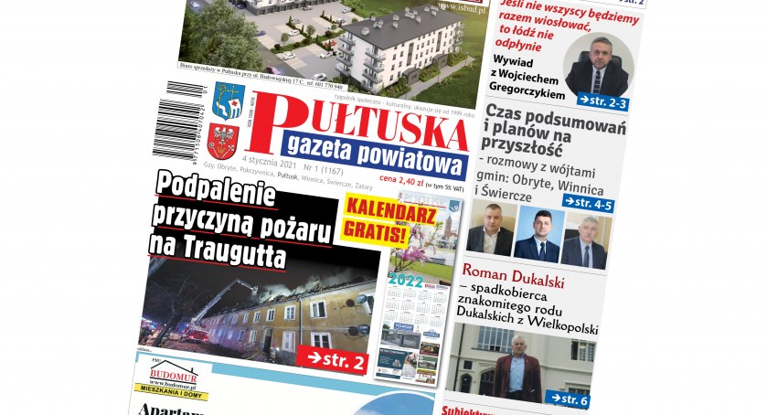 W noworocznym, 1 wydaniu Pułtuskiej Gazety Powiatowej
