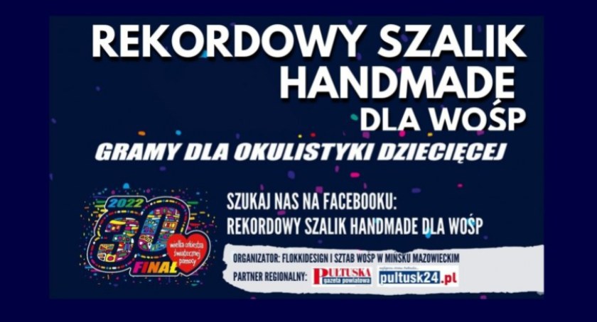 Rekordowy szalik handmade dla WOŚP – pułtuskie punkty zbiórki