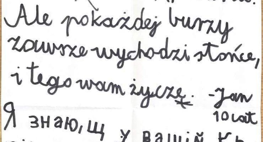 Po każdej burzy wychodzi słońce... - poruszający list ucznia ZPO w Obrytem