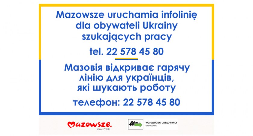 Mazowsze uruchamia infolinię dla uchodźców poszukujących pracy oraz dla pracodawców