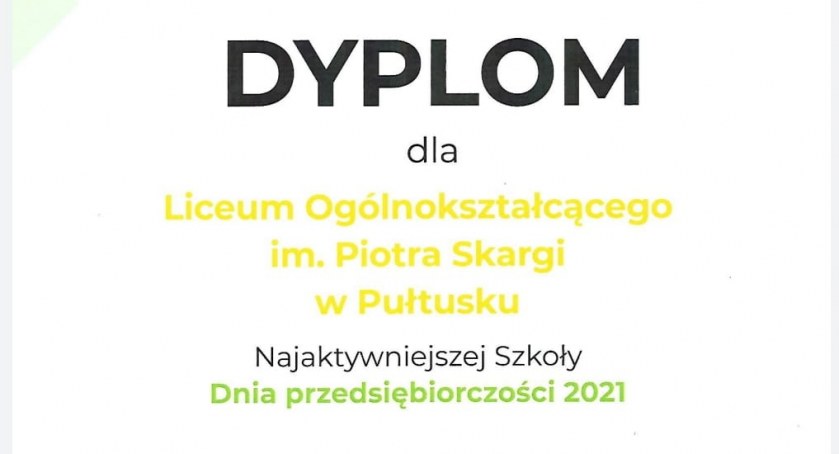 Liceum im. Piotra Skargi najaktywniejszą szkołą w Dniu Przedsiębiorczości 2021