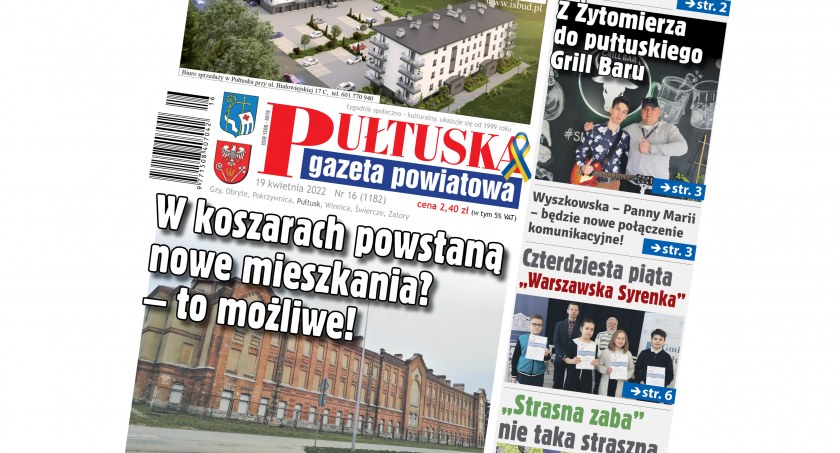 W dzisiejszym, 16 numerze Pułtuskiej Gazety Powiatowej