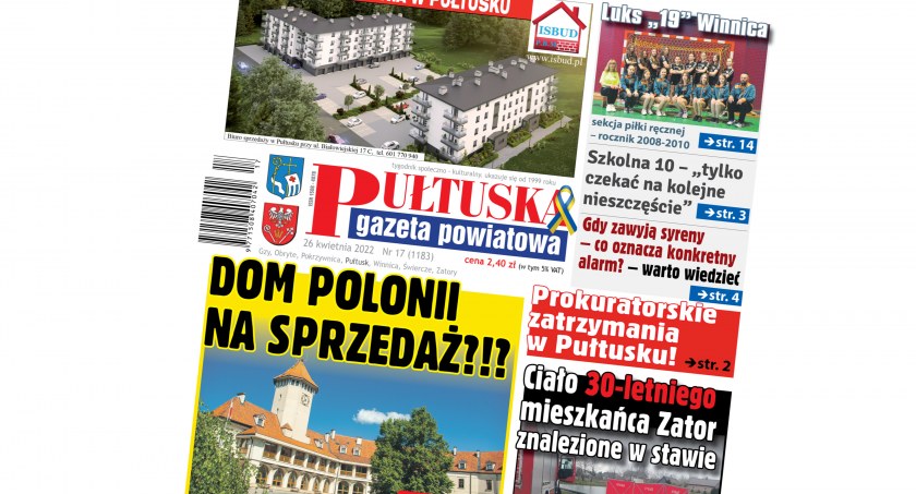 AKTUALIZACJA - w 17 numerze Pułtuskiej Gazety Powiatowej 