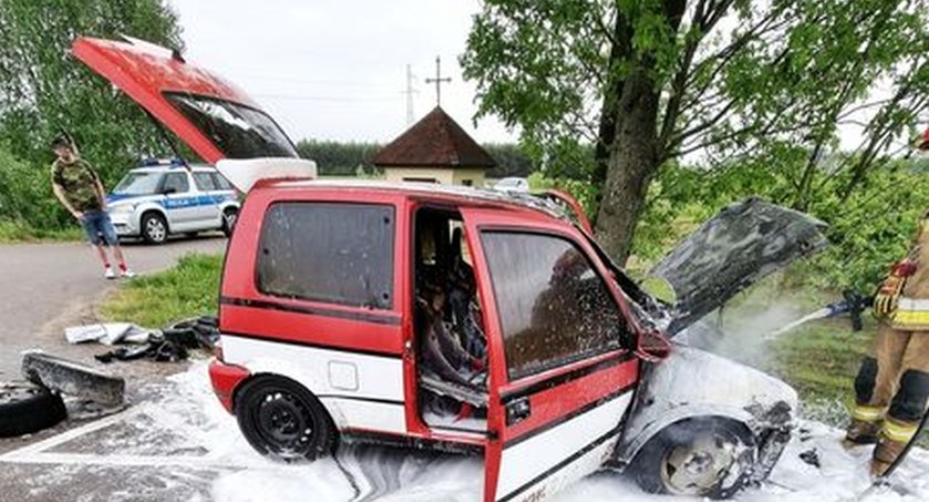 Pożar samochodu osobowego w Trzepowie