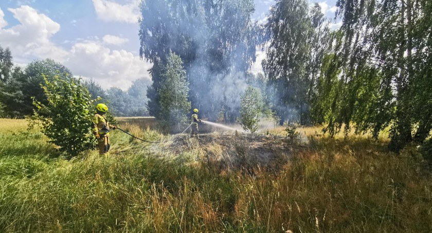 Niebezpieczny pożar trawy w Obrytem
