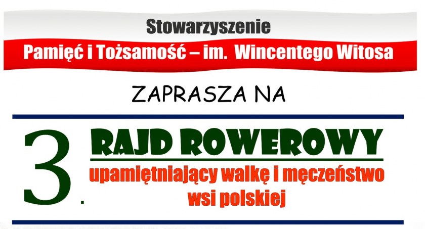 Rajd rowerowy upamiętniający walkę i męczeństwo wsi polskiej – ZAPROSZENIE