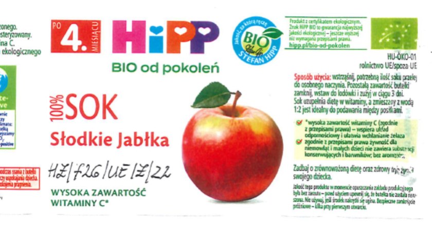 Po skardze konsumenta wycofano partię soku dla dzieci
