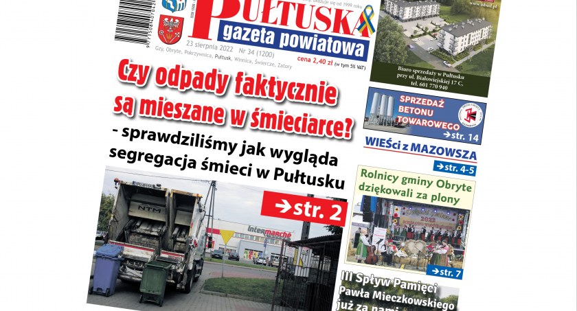 W 34 numerze Pułtuskiej Gazety Powiatowej 