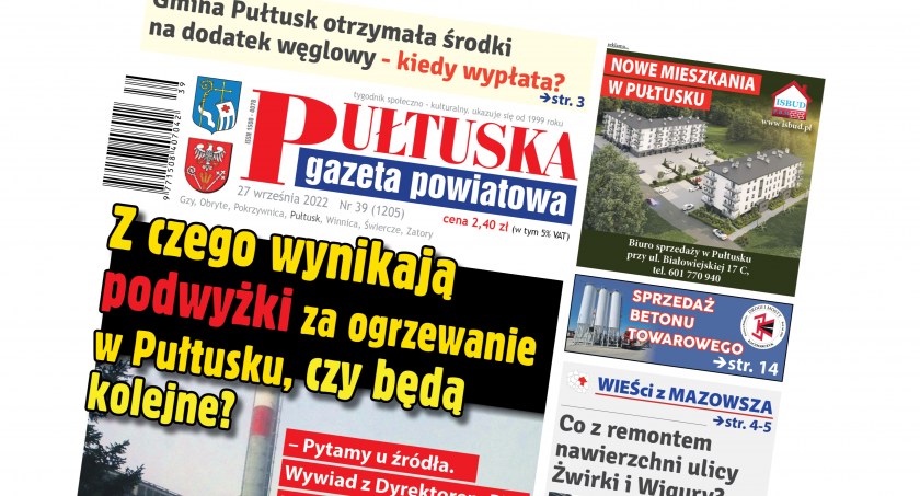 W 39 numerze Pułtuskiej Gazety Powiatowej