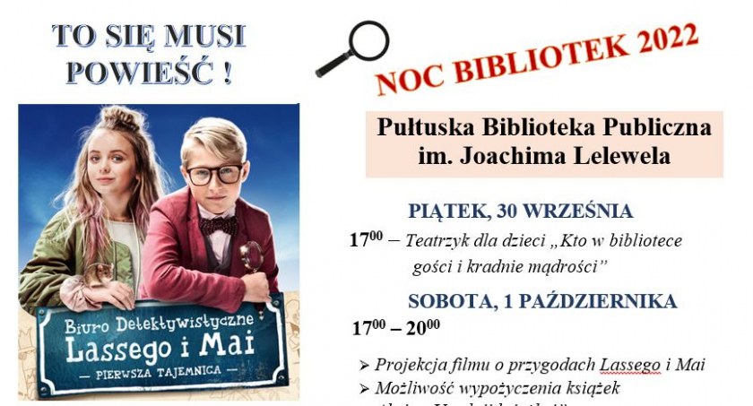 To się musi powieść! - NOC BIBLIOTEK 2022 już w najbliższy weekend