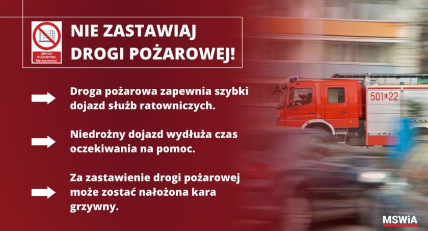 Strażacy apelują - nie zastawiaj drogi pożarowej