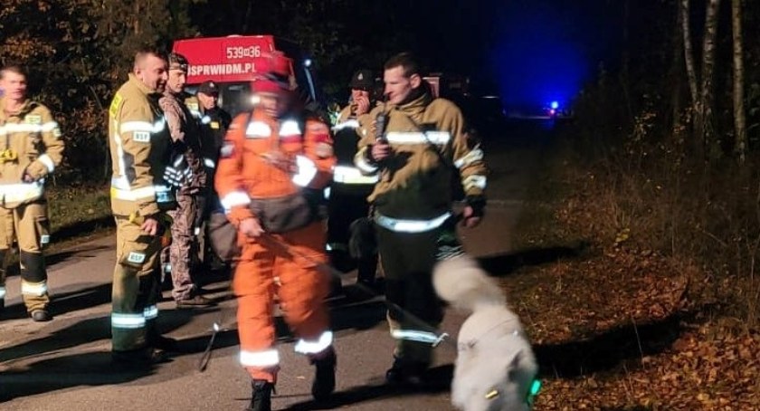 Policjanci i strażacy z wielu jednostek, psy tropiące, drony – ogromne zaangażowanie w poszukiwania zaginionego zakończone sukcesem 