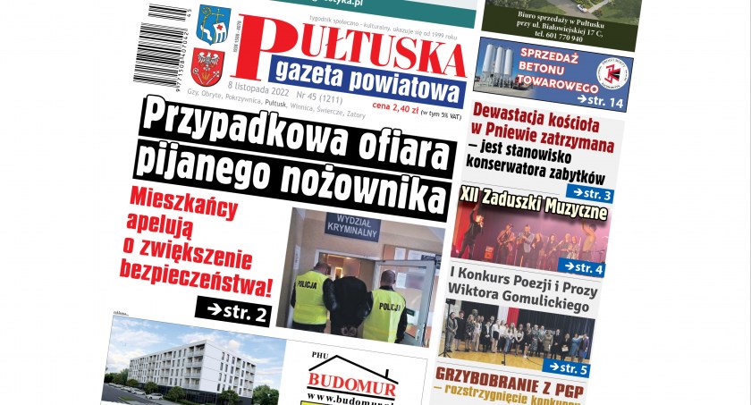 W 45 wydaniu Pułtuskiej Gazety Powiatowej