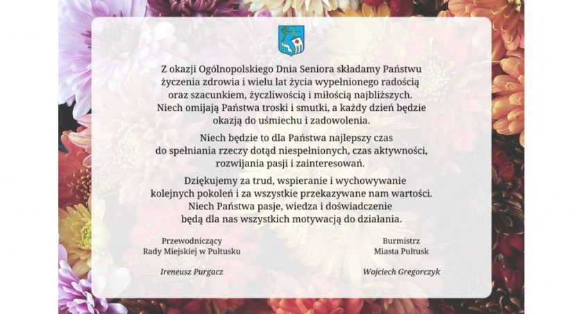 Życzenia z okazji Dnia Seniora