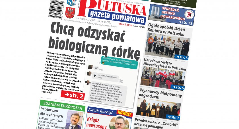 W 46 numerze Pułtuskiej Gazety Powiatowej
