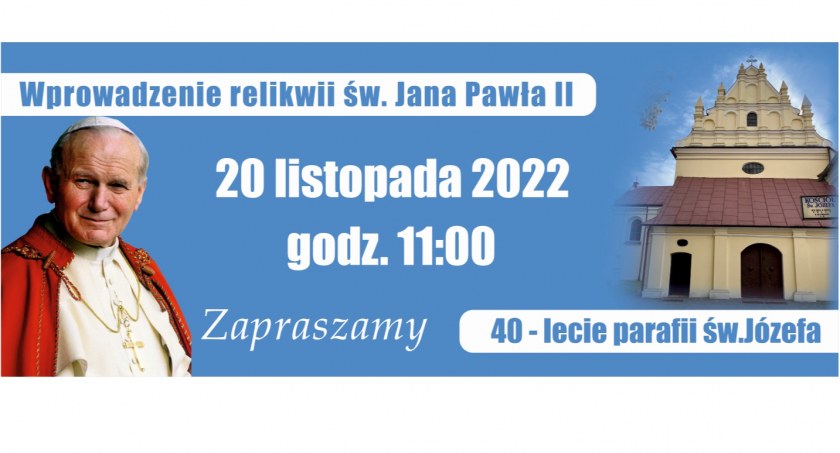 40-lecie parafii św. Józefa - zaproszenie na uroczystość