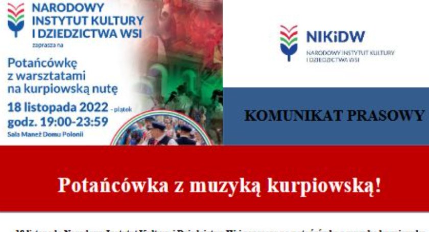 W piątek Potańcówka Kurpiowska - zaproszenie