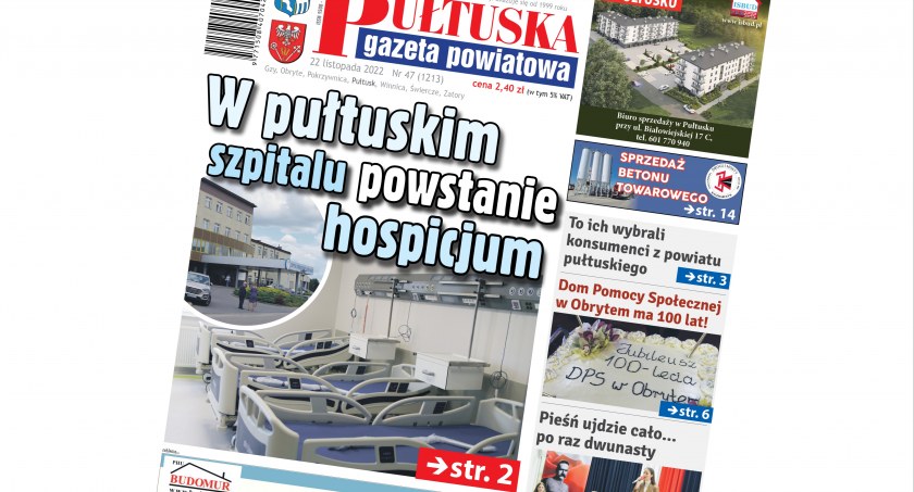 W 47 numerze Pułtuskiej Gazety Powiatowej