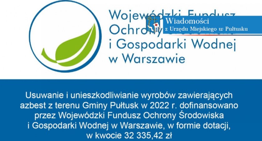 Usuwanie i unieszkodliwianie wyrobów zawierających azbest z terenu Gminy Pułtusk w 2022 roku