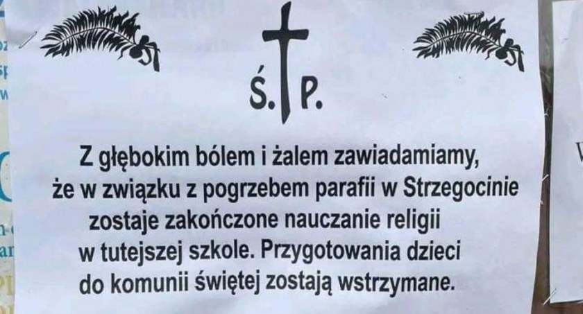 Wstrzymane lekcje religii i przygotowania do Komunii Świętej? - ciąg dalszy Bożego Rabanu w Strzegocinie