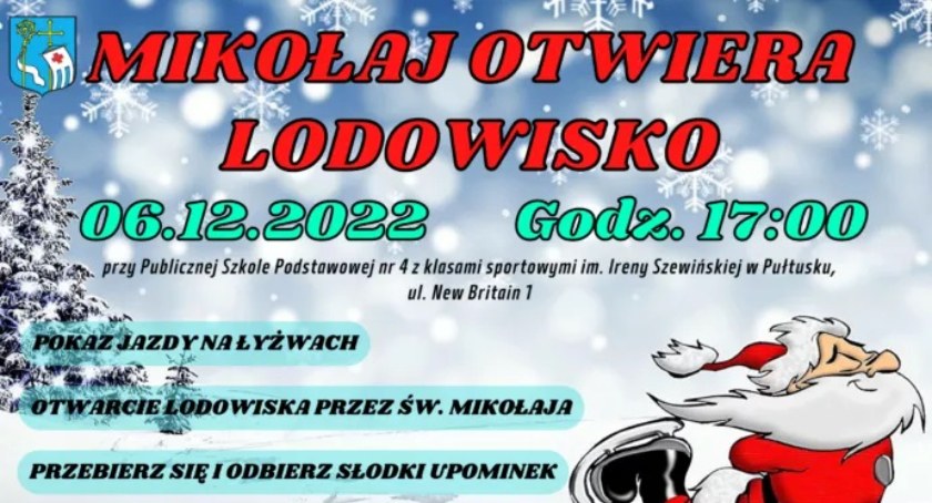 Zaproszenie na otwarcie lodowiska