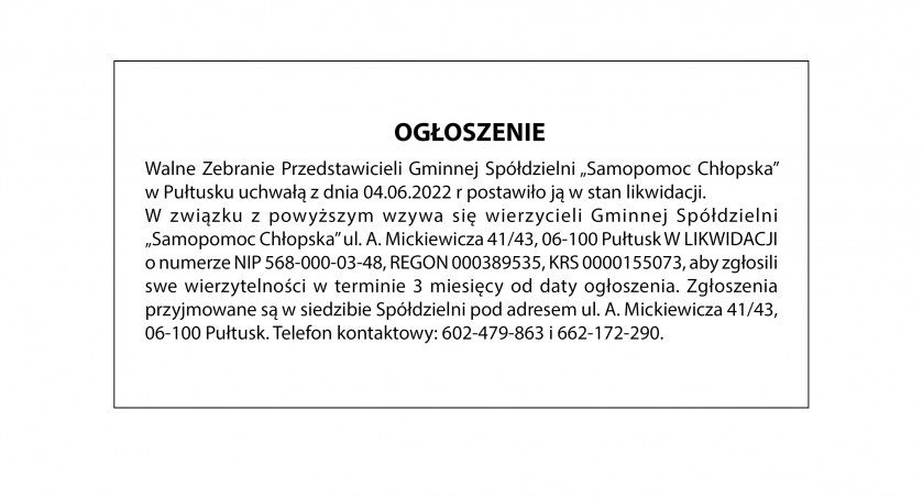 Ogłoszenie