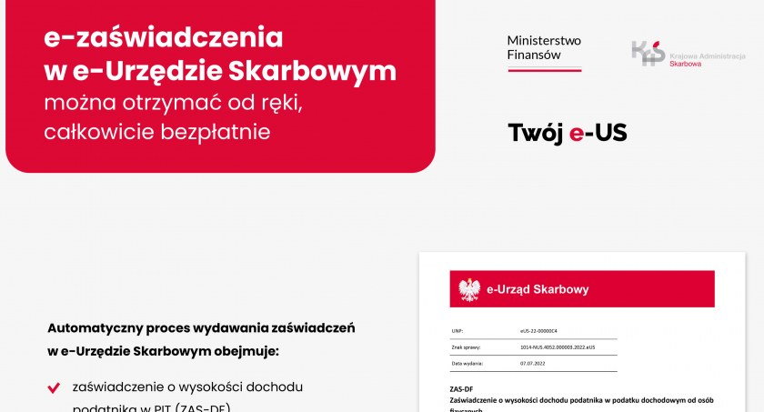 Zaświadczenie z e-Urzędu Skarbowego (e-US) – to proste!