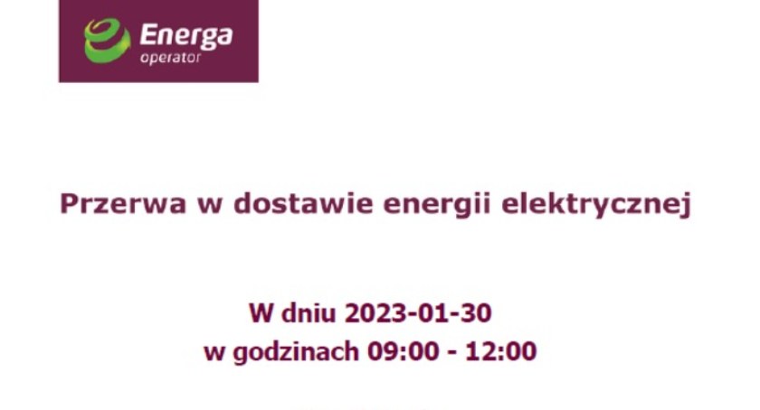 Przerwy w dostawie prądu