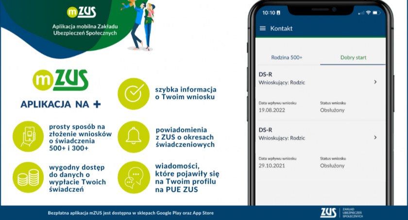 Złóż wniosek o 500+ przez aplikację mZUS