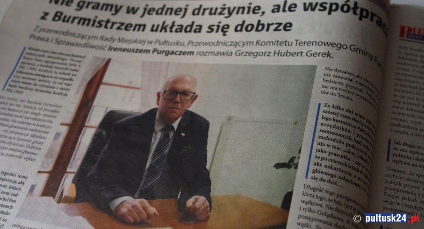 Nie gramy w jednej drużynie, ale współpraca z Burmistrzem układa się dobrze – wywiad z Ireneuszem Purgaczem                                                   