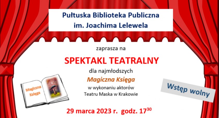 Magiczna księga - zaproszenie na spektakl