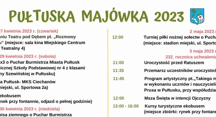 Pułtuska Majówka 2023 - PROGRAM