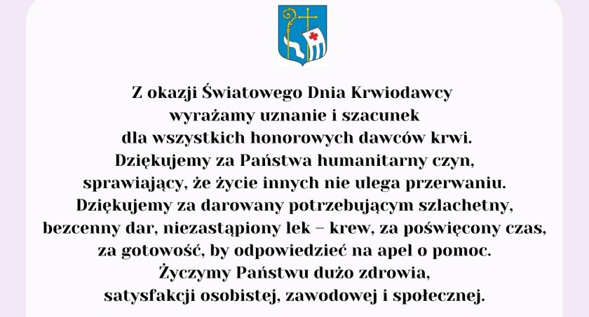 Życzenia z okazji Światowego Dnia Krwiodawcy