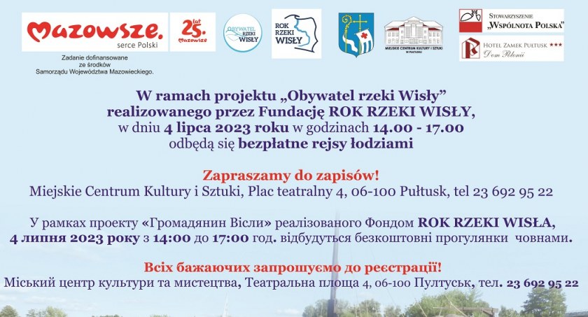 Bezpłatne rejsy łodziami – ZAPRASZAMY!