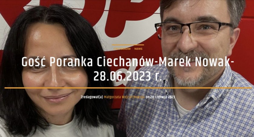 Marek Nowak – Wicedyrektor Stowarzyszania Pan Kot, Gościem Poranka KRDP Ciechanów