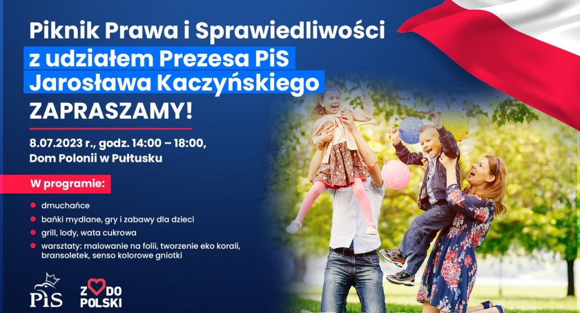 Piknik PiS z udziałem Jarosława Kaczyńskiego za kilka dni w Pułtusku