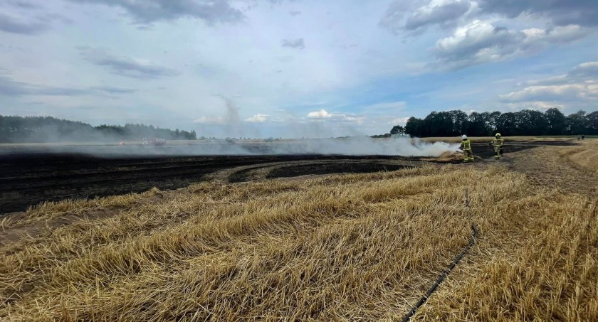 Spłonęło 3 ha pola. Na pomoc ruszyli rolnicy