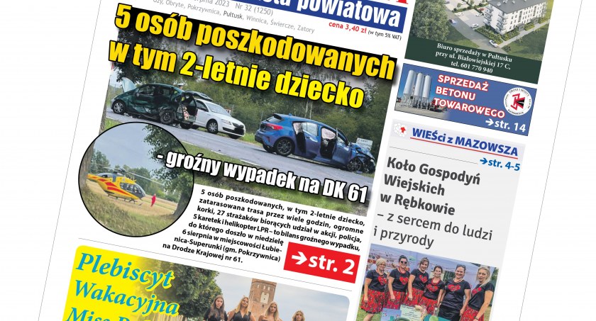 W 32 numerze Pułtuskiej Gazety Powiatowej