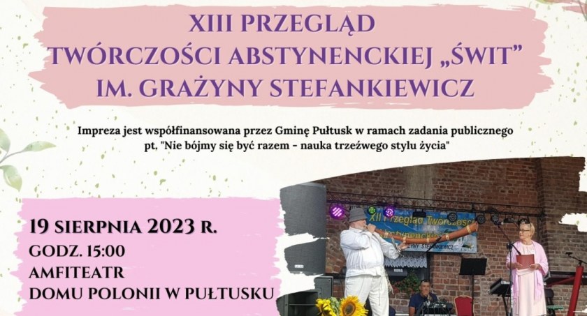 XIII PRZEGLĄD TWÓRCZOŚCI ABSTYNENCKIEJ „ŚWIT” IM. GRAŻYNY STEFANKIEWICZ