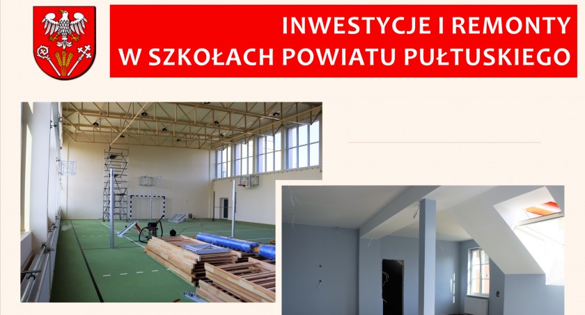 Inwestycje i remonty w szkołach Powiatu Pułtuskiego