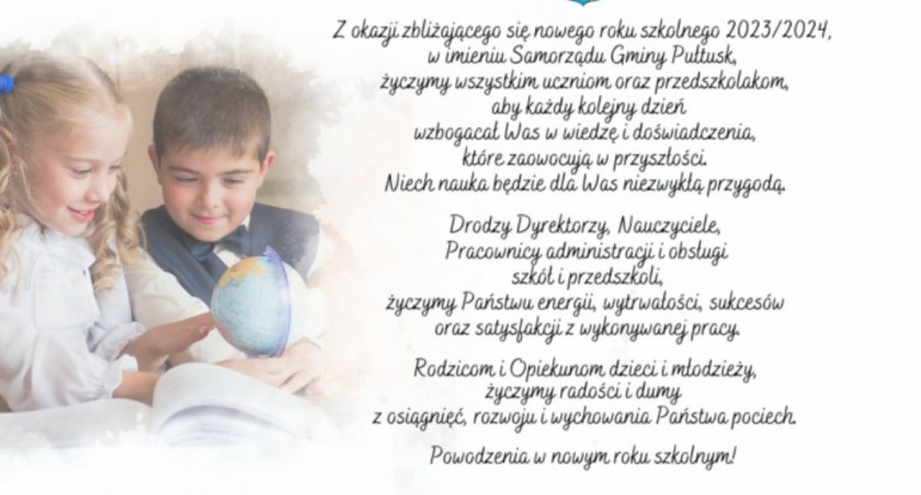 Życzenia z okazji rozpoczęcia roku szkolnego 2023/2024