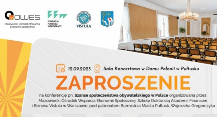 Zaproszenie na konferencję pn. Szanse społeczeństwa obywatelskiego w Polsce