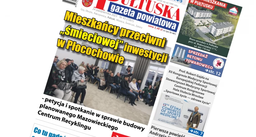 W najnowszym, 43 numerze Pułtuskiej Gazety Powiatowej