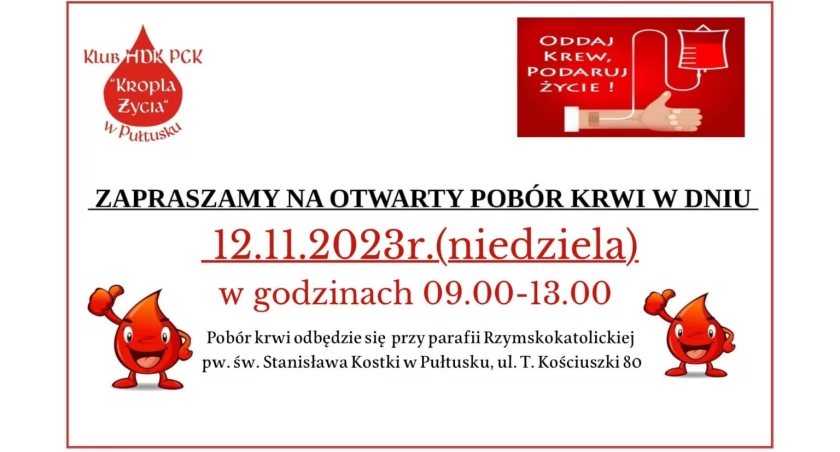 Ostatni pobór krwi w tym roku – 12 listopada 2023 r.