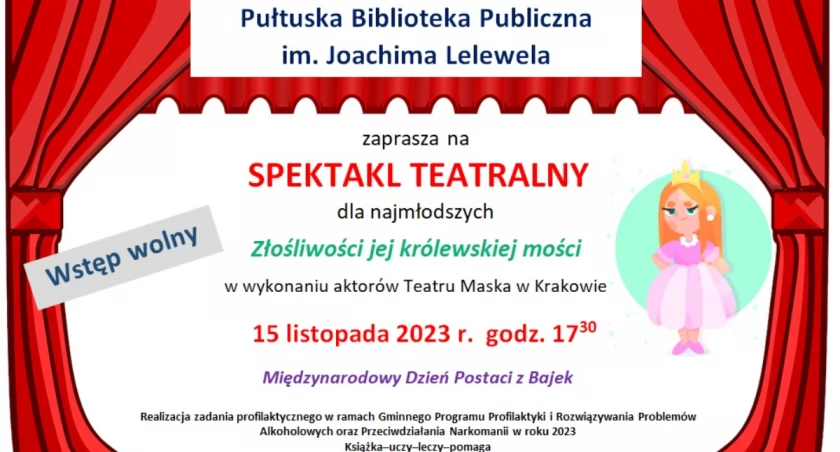 Spektakl teatralny dla najmłodszych w Pułtuskiej Bibliotece Publicznej im. Joachima Lelewela