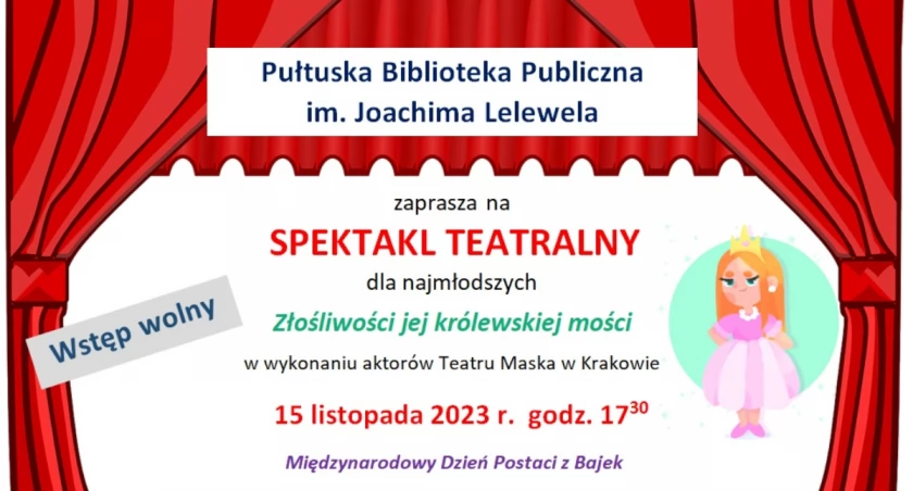 Pułtuska Biblioteka Publiczna zaprasza na spektakl teatralny